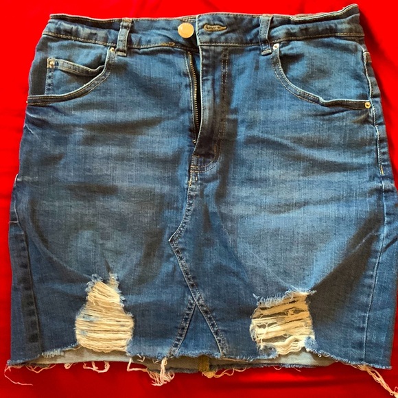 Skirt denim,size L, blue - Picture 1 of 5